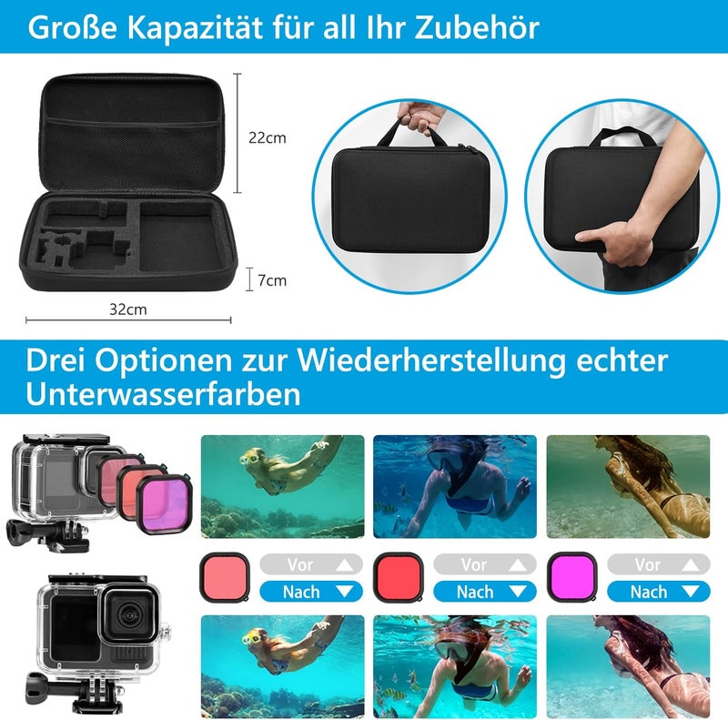 SGIP Accessories for GoPro Hero 13 Black, Waterproof Protective Cover Housing Bike Mount Selfie Stick, Accessory Set for GoPro Hero 13 - Image 4